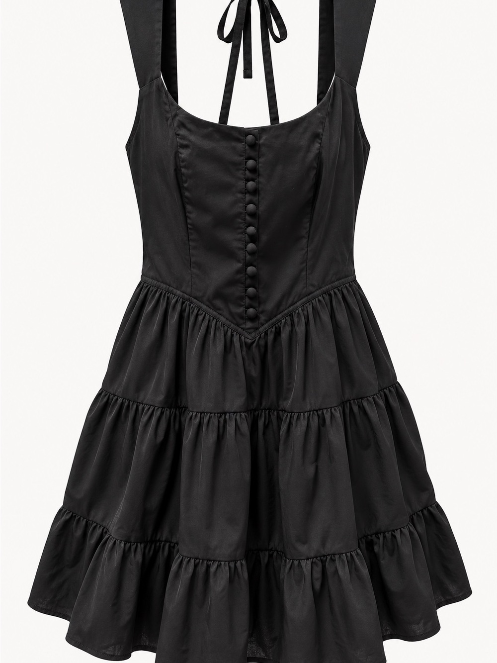 wild fable Black Tiered Tie-Back Mini romper